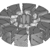 Structured magnetic circuit for highly efficient electromagnetic machines